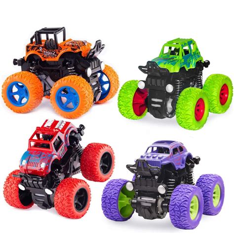 Ficcug 2 Pack Pull Back Cars Toys Trucksfriction Powered Cars For Kids