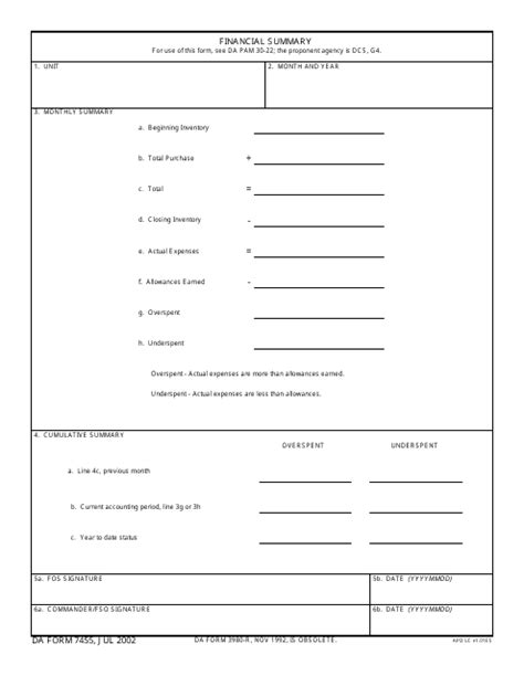 Da Form 7455 Fill Out Sign Online And Download Fillable Pdf