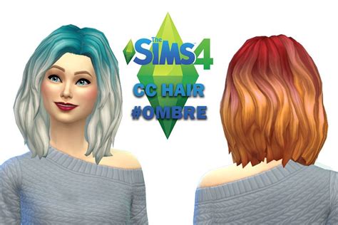 The Sims 4 Cc Ombre Hair Maxis Match Sims 4 The Sims Sims