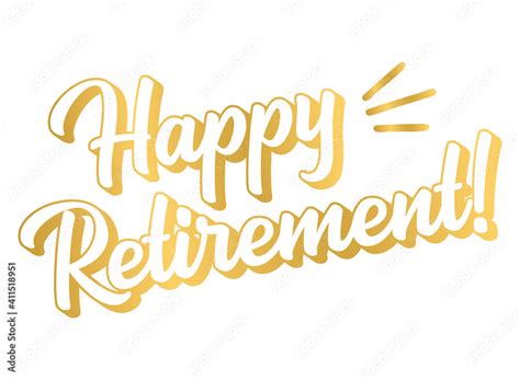 Vettoriale Stock Hand Sketched Happy Retirement Quote In Gold As Logo