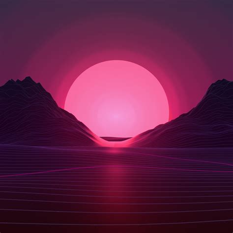 2048x2048 Neon Sunset 4k Ipad Air Hd 4k Wallpapers Images
