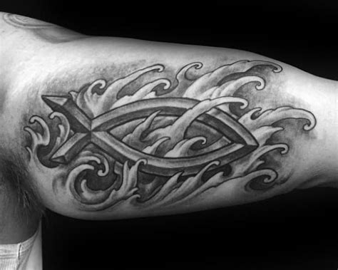 40 Ichthus Tattoo Designs For Men Jesus Fish Ink Ideas