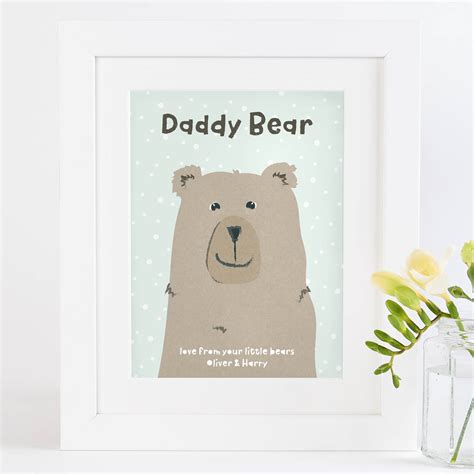 Daddy Bear Personalised Print By Normaanddorothy