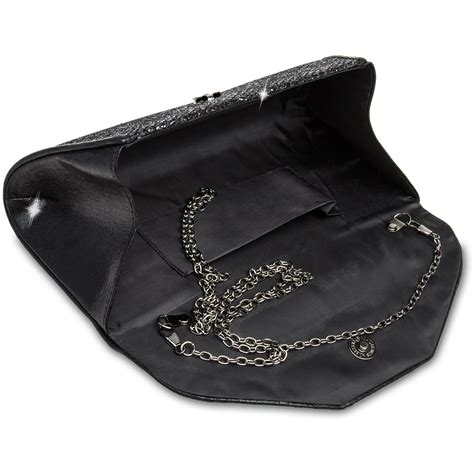Caspar Ta347 Womens Evening Bag Glitter Clutch With Snakeskin Pattern
