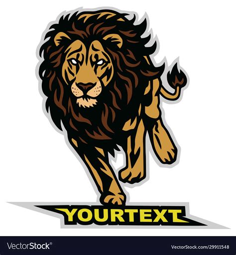 Regal lion logo design illustrations for inspiration. Lion running logo design Royalty Free Vector Image