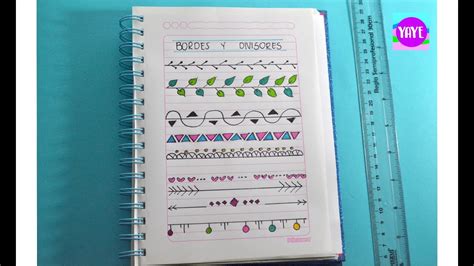 ️ Ideas Para Marcar Cuadernos FÁciles 💚 Cómo Dibujar Bordes De