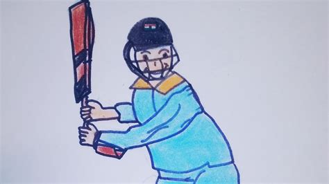 How To Draw A Cricketerby Abbhiyuday Youtube