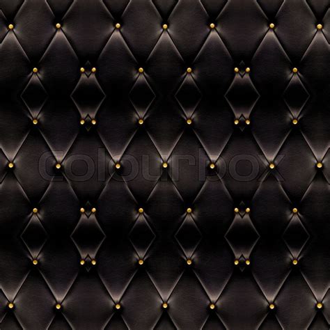 Texture Of Beautiful Black Leather Sofa With Golden