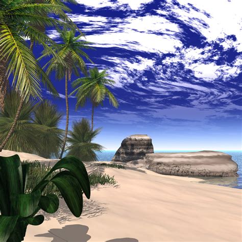 3dabstract Tropical Paradise Island Download Ipadipad2 Wallpaper
