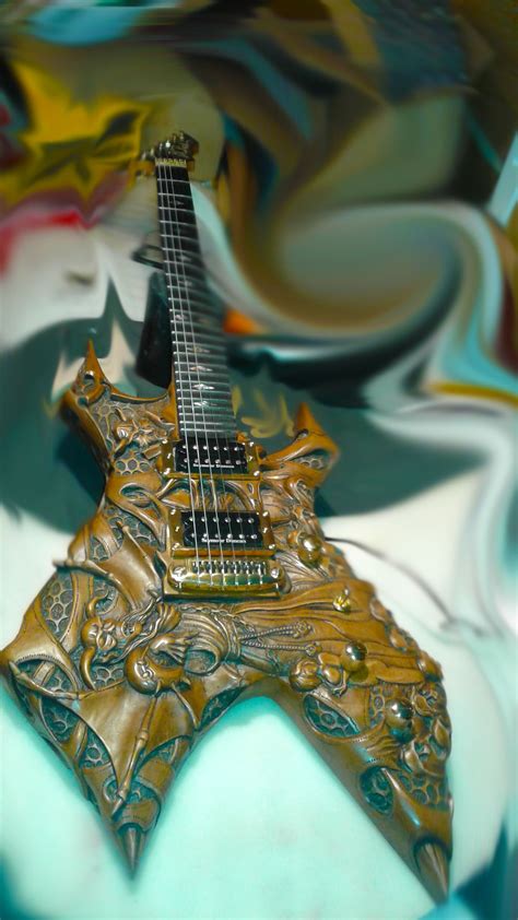 Custom Guitarsthese Are Pieces Of Art You Can Play Carved By Javara Guitar Cool Guitar
