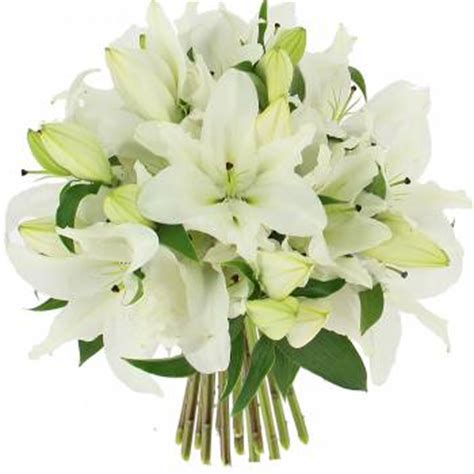 Livraison Bouquet De Lys Blanc Format Classique Bouquet De Fleurs Foliflora