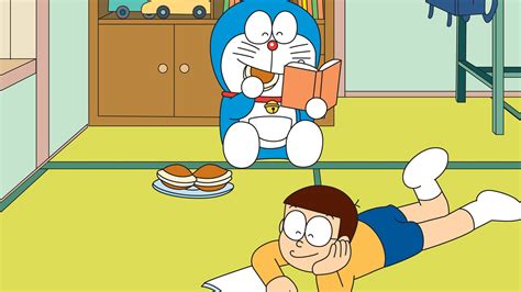 Doraemon And Nobita Are Reading Book Hd Doraemon Wallpapers Hd