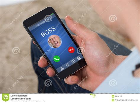 Boss Calling On Mobilephone Stock Photo Image Of Mobile Deny 89188110