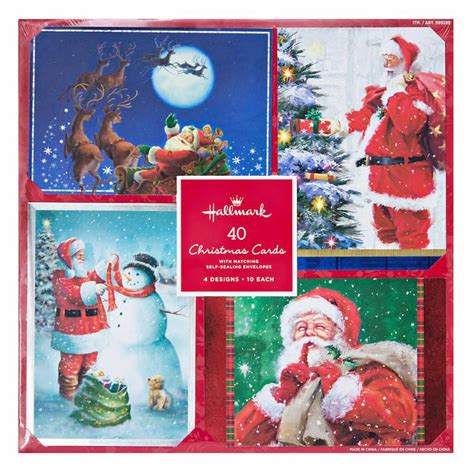 Hallmark Traditional Christmas Cards Santa 40 Count Traditional