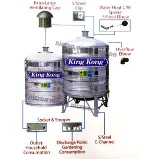 Also available in kuching, miri, sibu, bintulu, sri aman & sarikei of sarawak, east malaysia. King Kong Stainless Steel Water Tank 1,500 Liters/330 ...