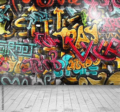Graffiti On Wall Wall Mural Wallpaper