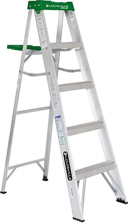 A White Ladder With Green Steps Against A White Background
