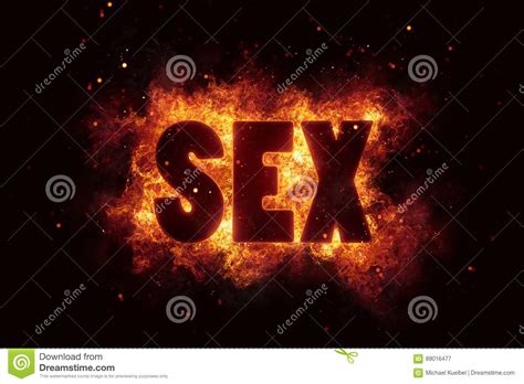 Sex Adult Xxx Text On Fire Flames Explosion Burning Stock Illustration