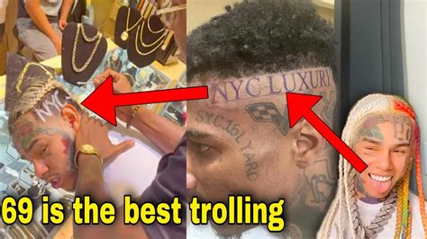 Tekashi 6ix9ine Destroy Blueface Trolling By Tattooing The Name Of His