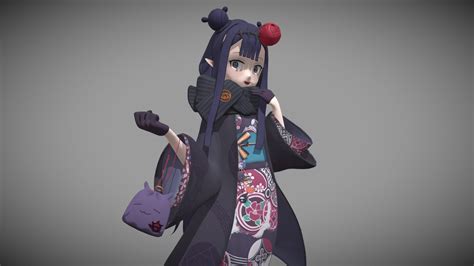 Ninomae Inanis Kimono Outfit 3d Model By Cookz Fluttercookz