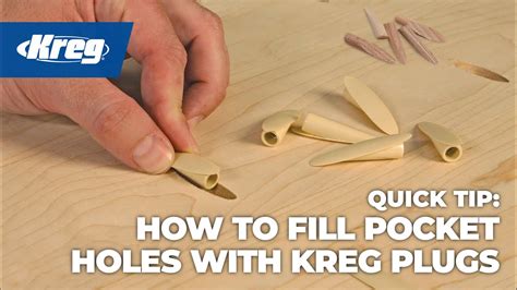 Quick Tip How To Fill Pocket Holes With Kreg Plugs Youtube