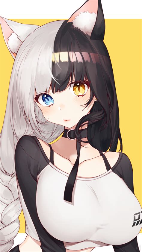 Anime Anime Girls Portrait Display Collar Heterochromia 1080x1920