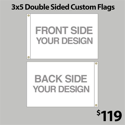 3x5 Double Sided Custom Horizontal Flags Qsd