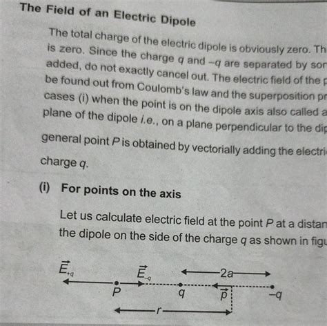 The Field Of An Electric Dipole The Total Charge Of The Electric Dipole I