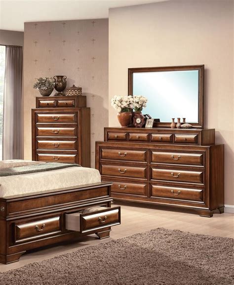 Brown Cherry Storage King Bedroom Set 4pcs Konane 20444ek Acme
