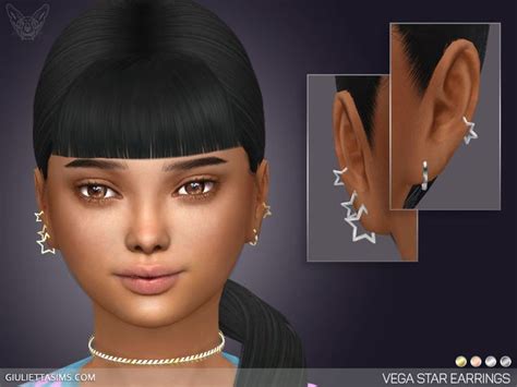 Vega Star Earrings For Kids Sims 4 Piercings Sims 4 Toddler Toddler