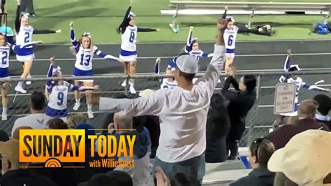 Viral Cheer Dad Knows All The Moves To His Daughters Cheerleading Routine Youtube