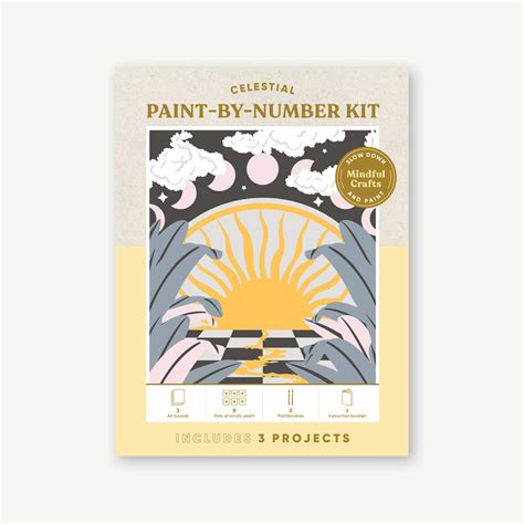 Mindful Crafts Celestial Paint By Number Kit Chronicle Books