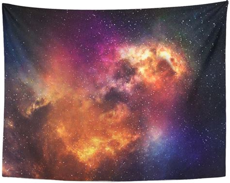 Tapestry Blue Galaxy Night Sky With Stars And Nebula Space Tapestries