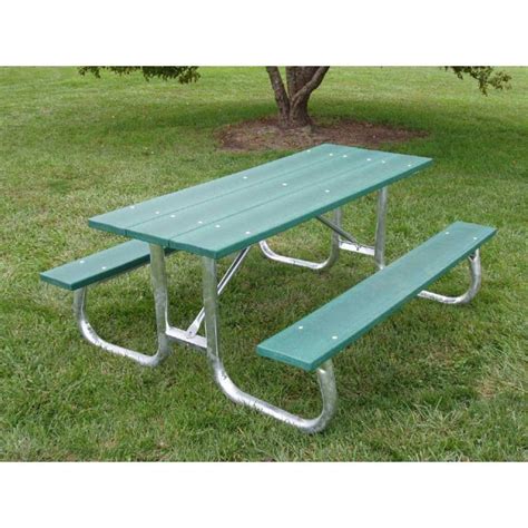 6 And 8 Recycled Plastic Picnic Table With Galvanized Frame