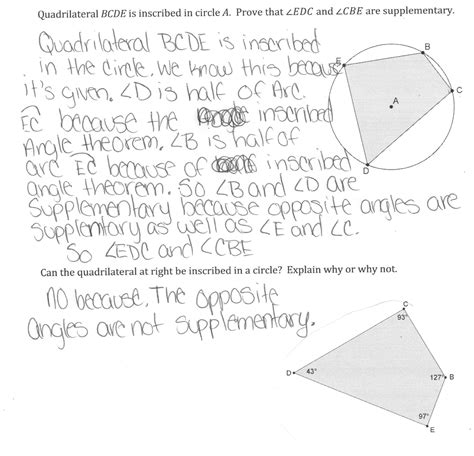 This concept teaches students properties of inscribed quadrilaterals in circles. Inscribed Quadrilaterals