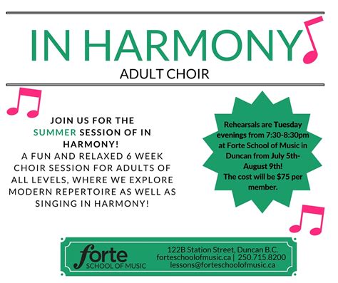 In Harmony Adult Choir Forte School Of Music