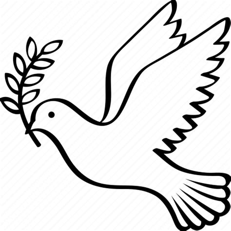 Bird Branch Dove Flying Olive Peace Symbol Icon Download On