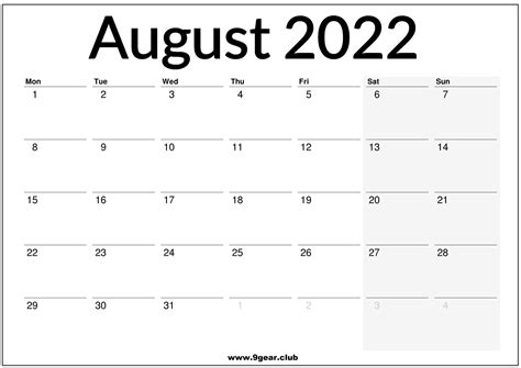 August 2022 Calendar Uk Printable Printable Calendars Free