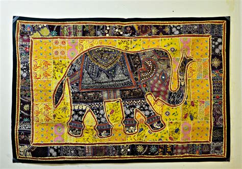 An Elephant Is Painted On A Wall Hanging