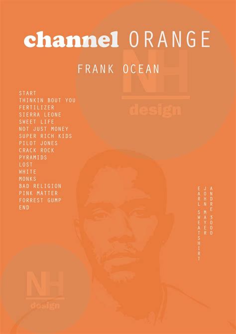 Frank Ocean Channel Orange Illustration Poster Cover Art Etsy Canada