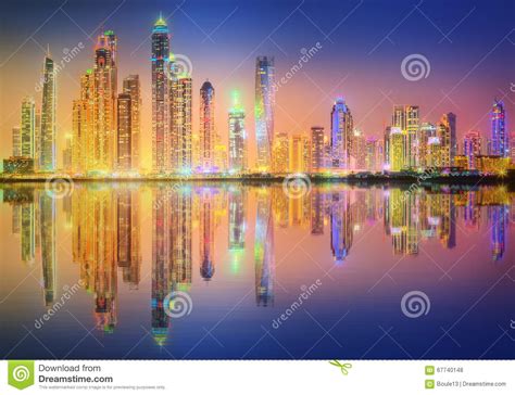 The Beauty Panorama Of Dubai Marina Uae Stock Photo Image Of
