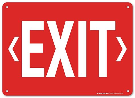 Exit With Double Arrows Safety Sign Emergency Exit Signs 10 X 14
