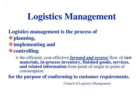 Ppt Introduction To Logistics And Supply Chain Powerpoint