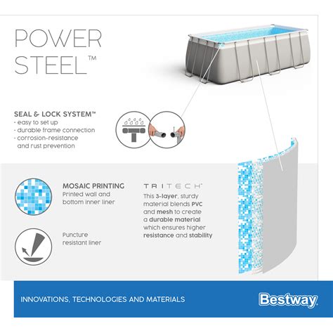 Bestway Power Steel Frame Pool Komplett Set Mit Filterpumpe X X Cm Lichtgrau