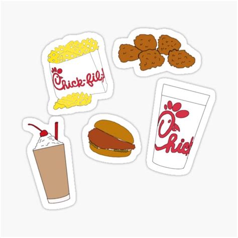 270 calories, 13 g fat (2.5 g saturated), 1,060 mg sodium, 1 g sugar, 28 g protein. Chick Fil A Stickers | Redbubble