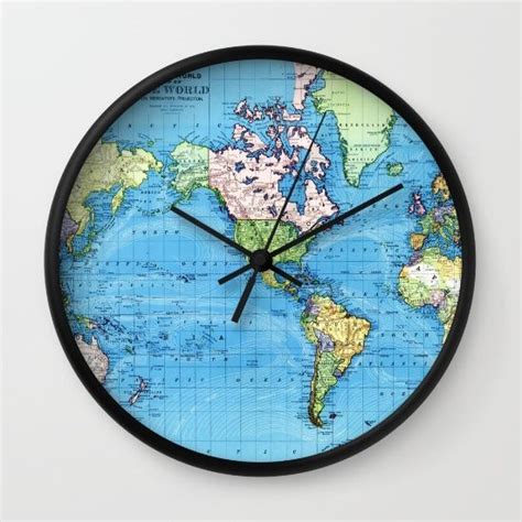 Mercator Map Of Ocean Currents Wall Clock By Catherine Holcombe
