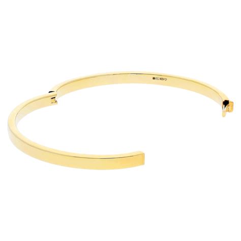 18ct Yellow Gold 5mm Hollow Hinged Bangle Buy Online Free Insured