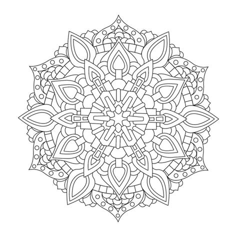 A Black And White Drawing Of A Circular Design With Lots Of Leaves On