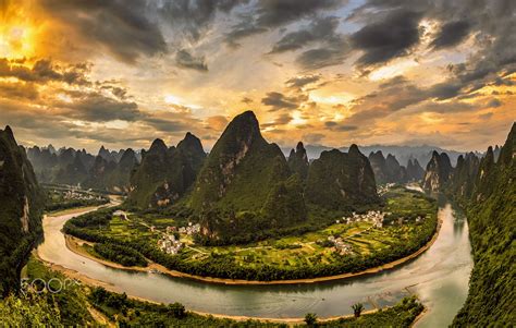 Xianggong Hillguilin China Landscape Of Guilin Li River And Karst