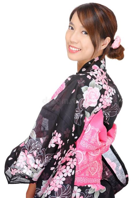belleza japonesa sonriente en ropa tradicional foto de archivo imagen de cara kimono 44227434